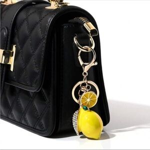 🍋NEW Lemon/Fruit Yellow Bag Charm/Keychain🍋